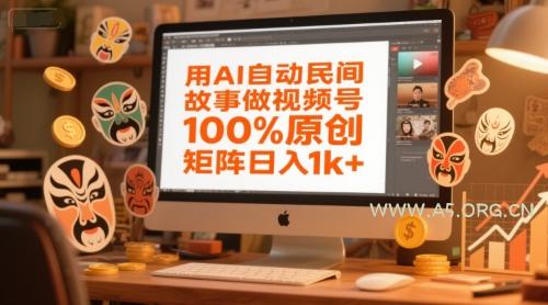 用AI自动民间故事做视频号，100%原创，矩阵日入1k+-A5资源网