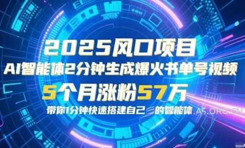 AI智能体2分钟一键生成爆火书单号原创视频，5个月涨粉57w，带你零代码1分钟搭建智能体-A5资源网