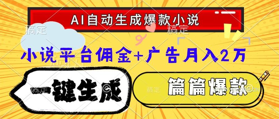Ai自动生成网文爆款小说，一件生成小说大纲、故事情节，每篇都是爆款，...-A5资源网