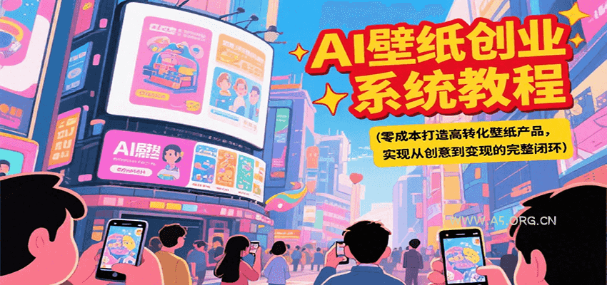 AI壁纸创业系统教程，零成本打造高转化壁纸产品，实现从创意到变现的完整闭环-A5资源网
