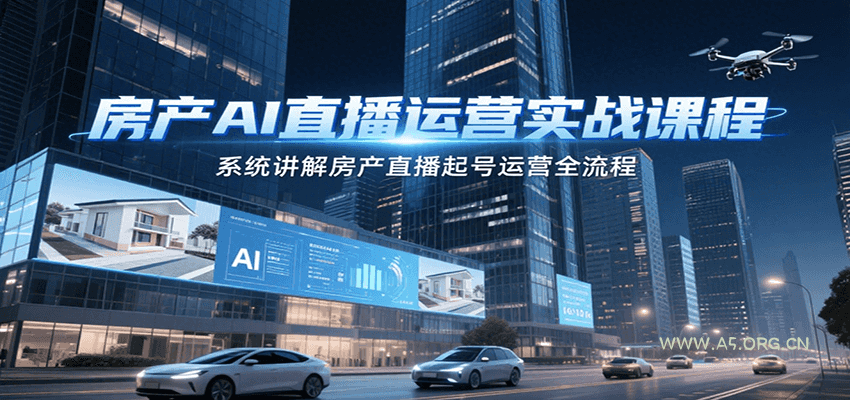 房产AI直播运营实战课程，系统讲解房产直播起号运营全流程-A5资源网