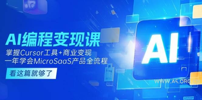 AI编程变现课：掌握Cursor工具+商业变现，一年学会MicroSaaS产品全流程-A5资源网