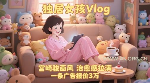 单个账号涨粉71W！用AI制作独居女孩Vlog，宫崎骏画风，治愈感拉满，一条广告报价3W-A5资源网