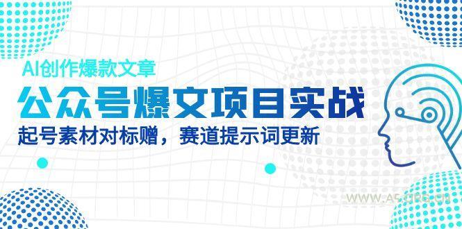 公众号爆文项目实战，AI创作爆款文章，起号素材对标赠(附赛道AI提示词-A5资源网