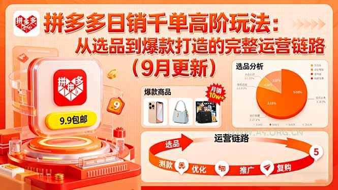 拼多多日销千单高阶玩法：从选品到爆款打造的完整运营链路(9月更新-A5资源网