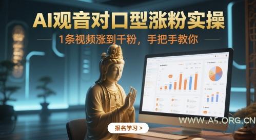 AI观音对口型涨粉实操，1条视频涨到千粉，手把手教你-A5资源网