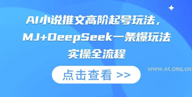 AI小说推文高阶起号玩法，MJ+DeepSeek一条爆玩法实操全流程-A5资源网