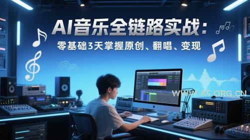 AI音乐全链路实战变现课：零基础3天掌握原创、翻唱、变现-A5资源网
