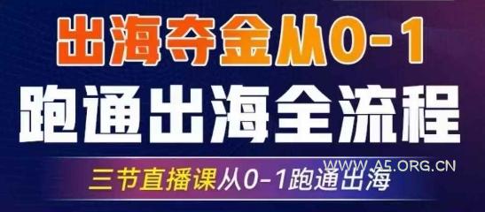 2025出海夺金从0-1跑通出海全流程，三节直播课从0-1跑通出海，教你用AI跑通全流程-A5资源网