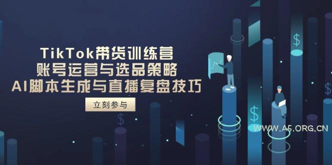 TikTok带货训练营，账号运营与选品策略，AI脚本生成与直播复盘技巧-A5资源网