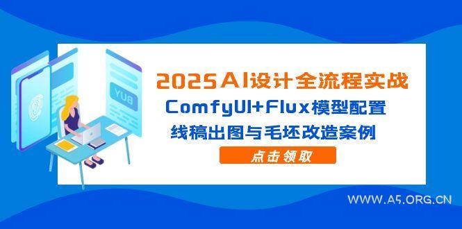 2025AI设计全流程实战：ComfyUI+Flux模型配置，线稿出图与毛坯改造案例-A5资源网
