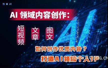 AI领域内容创作：高效创作短视频、文章、图文三大板块内容，打造AI领域个人IP-A5资源网