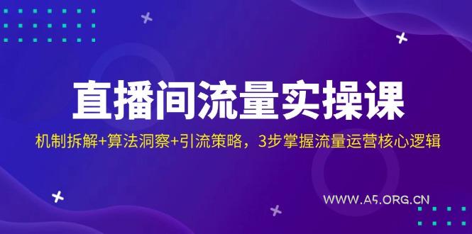 直播间流量实操课：机制拆解+算法洞察+引流策略，3步掌握流量运营核心逻辑-A5资源网
