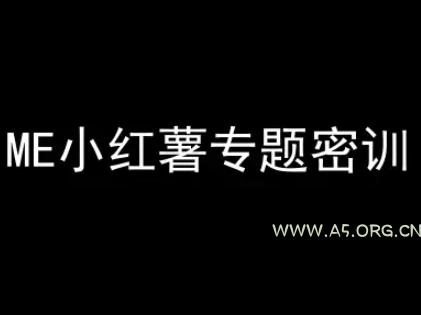 ME小红薯专题密训-小红书电商教程-A5资源网