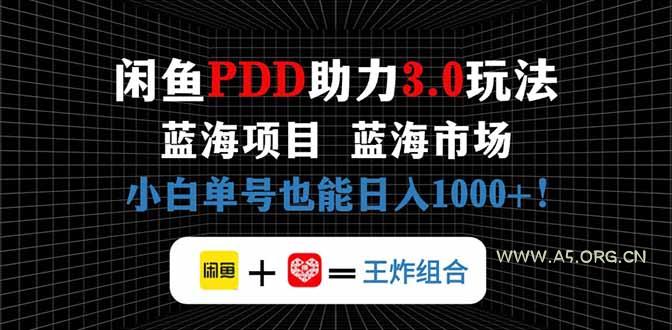 闲鱼卖拼多多助力项目，蓝海市场新手也能单号日入1000+-A5资源网