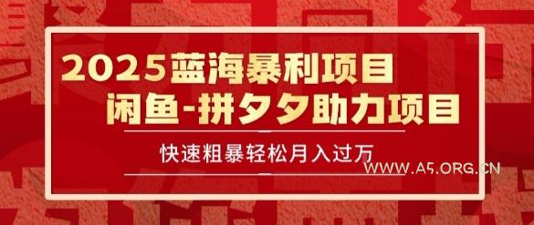 2025 最新闲鱼蓝海暴利项目 快速粗暴让你月入过1W不是梦，保姆级教程【揭秘】-A5资源网