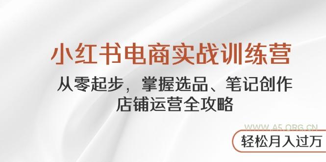 小红书电商实战训练营，从零起步，掌握选品、笔记创作、店铺运营全攻略...-A5资源网