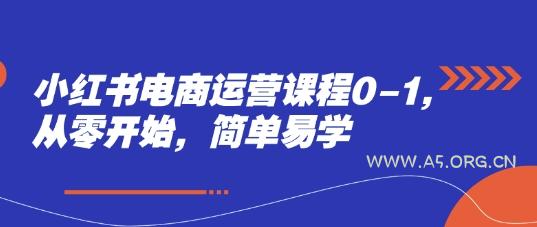 小红书电商运营课程0-1，从零开始，简单易学-A5资源网