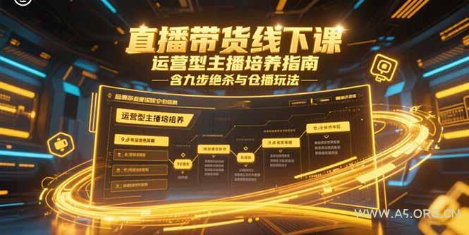 直播带货线下课，运营型主播培养指南，含九步绝杀与仓播玩法-A5资源网