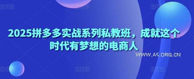 2025拼多多实战系列私教班，成就这个时代有梦想的电商人-A5资源网