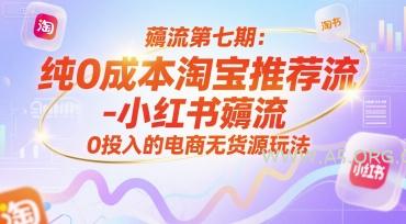 薅流第七期：纯0成本淘宝推荐流-小红书薅流最新版目，0投入的电商无货源玩法(附赠往期)-A5资源网