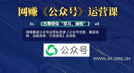 网创赛道公众号运营私密课【公众号注册、赛道选择、话题选择、引流变现】全流程-A5资源网