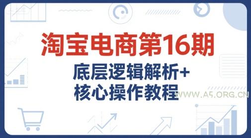 淘宝电商第16期，底层逻辑解析+核心操作教程，运营、推广提升能力的必学课程+配套资料-A5资源网