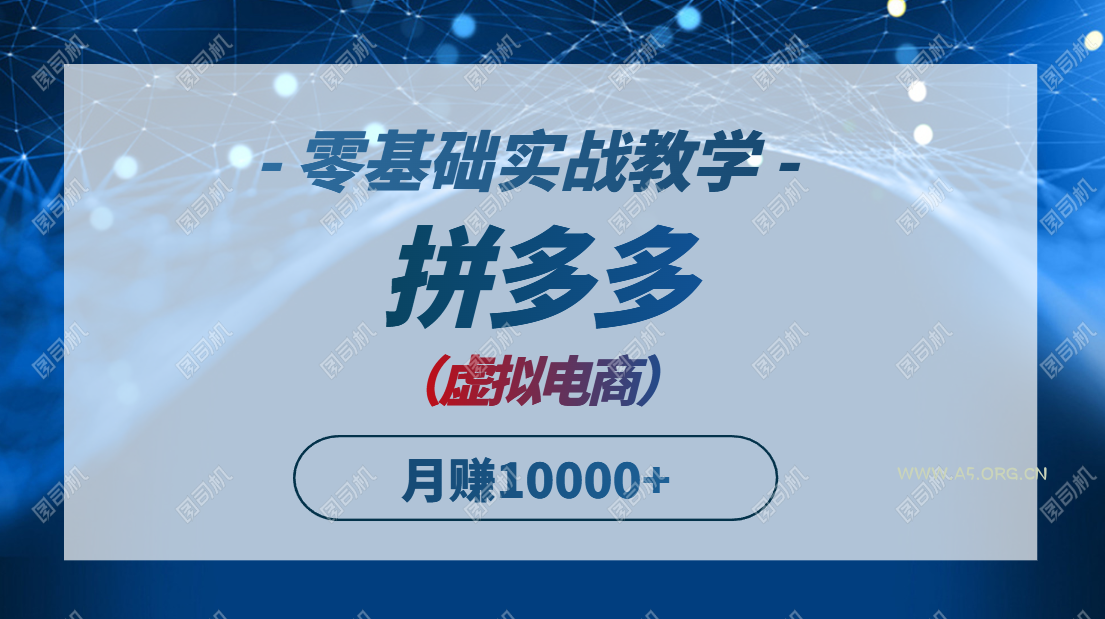 拼多多虚拟电商，零基础实战教学，快速打爆商品，新手也能月入10000+-A5资源网