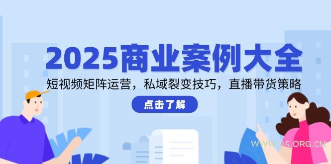 2025商业案例大全，短视频矩阵运营，私域裂变技巧，直播带货策略-A5资源网