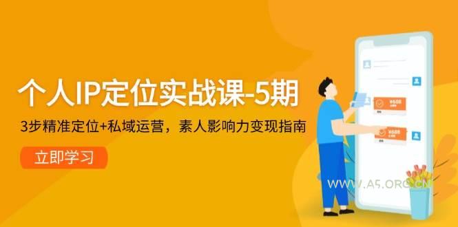 个人IP定位实战课-5期，3步精准定位+私域运营，素人影响力变现指南-A5资源网
