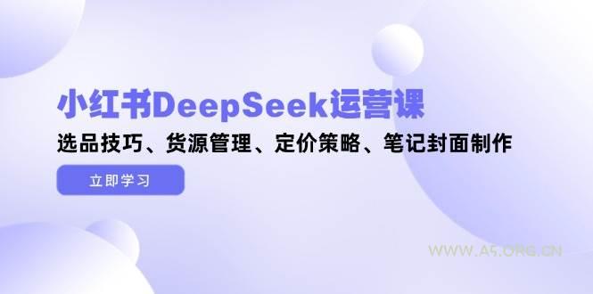 小红书DeepSeek运营课，选品技巧、货源管理、定价策略、笔记封面制作-A5资源网