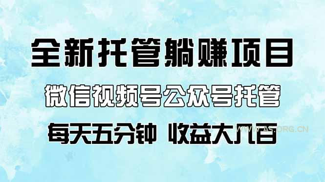 全新托管躺赚项目，微信视频号公众号托管代运营，每天五分钟，收益大几百-A5资源网