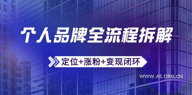 个人品牌全流程拆解：定位+涨粉+变现闭环，微信生态运营与资源整合-A5资源网