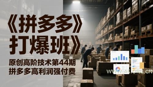 《拼多多打爆班》原创高阶技术第44期，拼多多高利润强付费-A5资源网