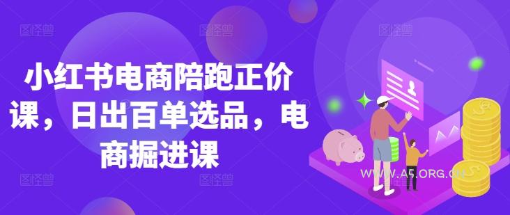 小红书电商陪跑正价课，小红书官方认证电商讲师教学，日出百单选品，电商掘进课-A5资源网