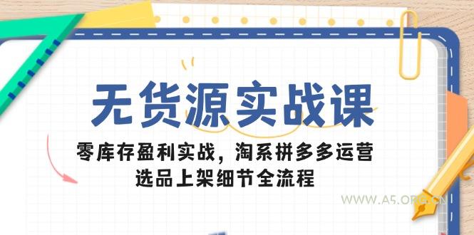 无货源实战课：零库存盈利实战，淘系拼多多运营，选品上架细节全流程-A5资源网