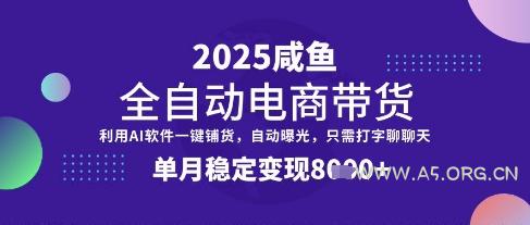 全网首发【闲鱼全自动电商带货】三年磨一剑，一朝露锋芒，单月稳定变现8k+【揭秘】-A5资源网