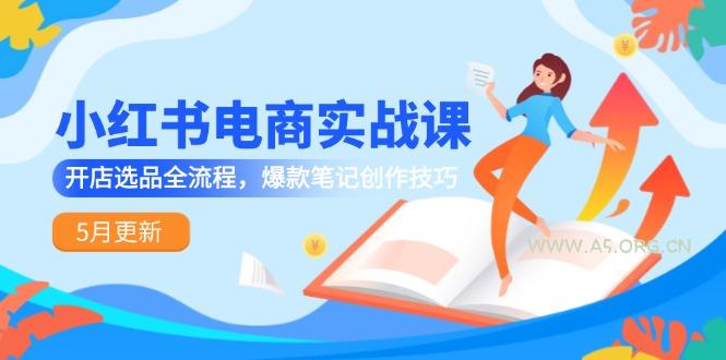 小红书电商实战课-5月更新，开店选品全流程，爆款笔记创作技巧-A5资源网