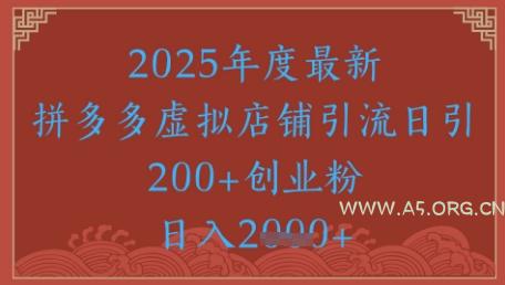 绝密引流秘籍，拼多多虚拟店铺引流，日引500+-A5资源网