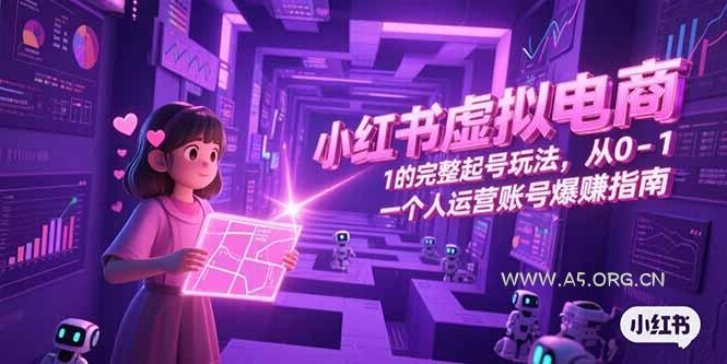 小红书虚拟电商，从0-1的完整起号玩法，一个人运营账号爆赚指南-A5资源网
