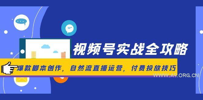 视频号实战全攻略，爆款脚本创作，自然流直播运营，付费投放技巧-A5资源网