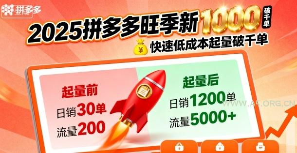 2025拼多多旺季新老店铺——快速低成本起量破千单-A5资源网