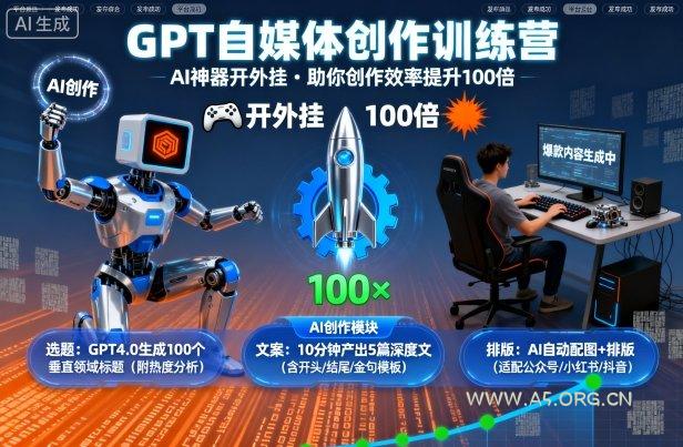 GPT自媒体创作训练营：AI神器开外挂，助你创作效率提升100倍-A5资源网