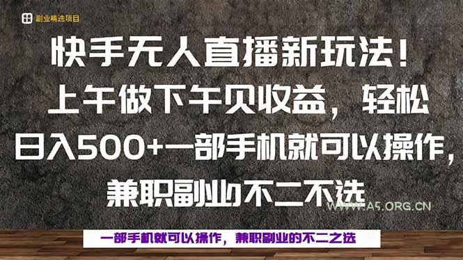 一部手机，上午做 下午见收益，学会秒上手，轻松日入500+-A5资源网
