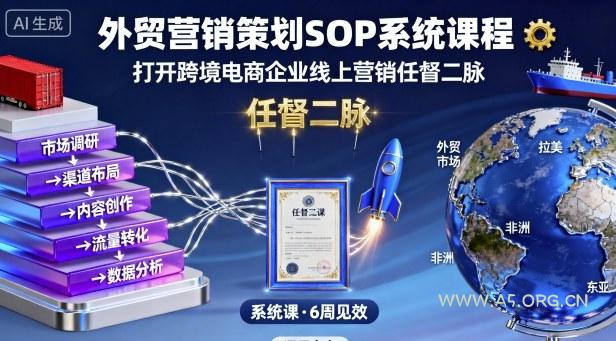 外贸营销策划SOP系统课程，打开跨境电商企业线上营销任督二脉-A5资源网