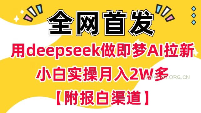 用deepseek做即梦Ai拉新 小白实操月入过W+【附报白渠道】-A5资源网