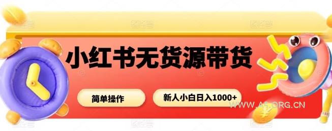 小红书无货源带货项目，简单无脑，新人小白日入多张-A5资源网