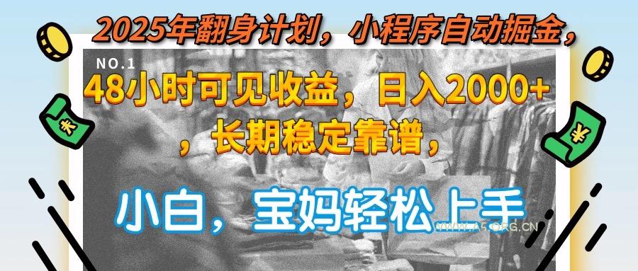 2025年翻身计划，小程序自动掘金48小时可见收益，日入2000+，长期稳定…-A5资源网