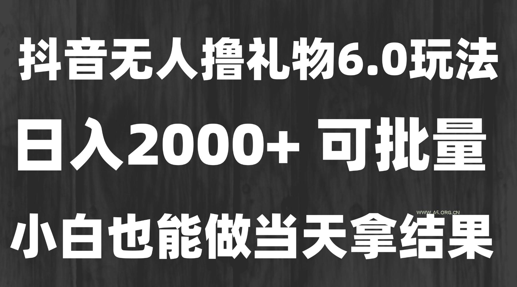 最新风口暴力撸金技术，无人撸礼物，长期稳定 一天收益2000+，小白当天...-A5资源网