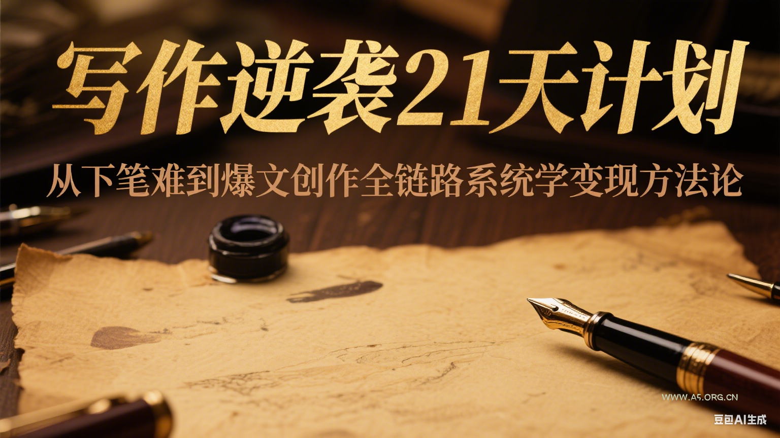 写作逆袭21天计划：从下笔难到爆文创作全链路系统学变现方法论-A5资源网